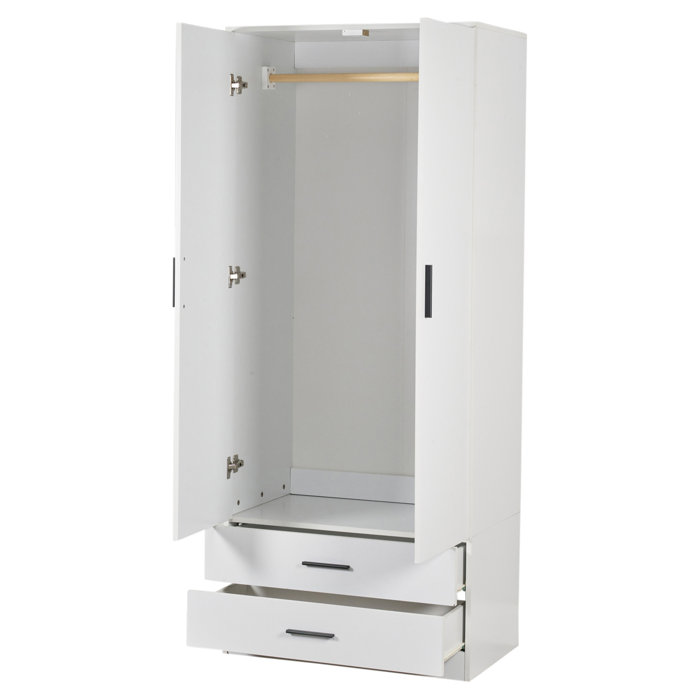 Ebern Designs Gianpietro 2 Door Manufactured Wood Wardrobe & Reviews